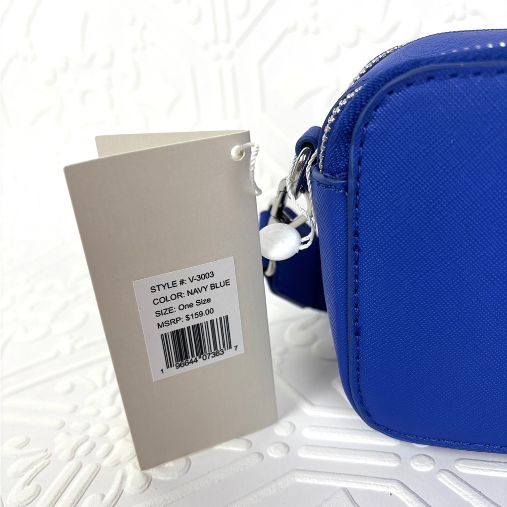 NWT Valentino Orlandi Navy Blue Crossbody Camera-Style‎ Handbag Purse - Picture 7 of 8